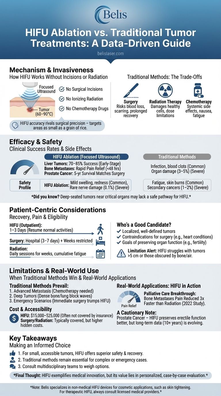 Ablazione HIFU vs. trattamenti tumorali tradizionali: Una guida guidata dai dati per i pazienti Guida Visiva