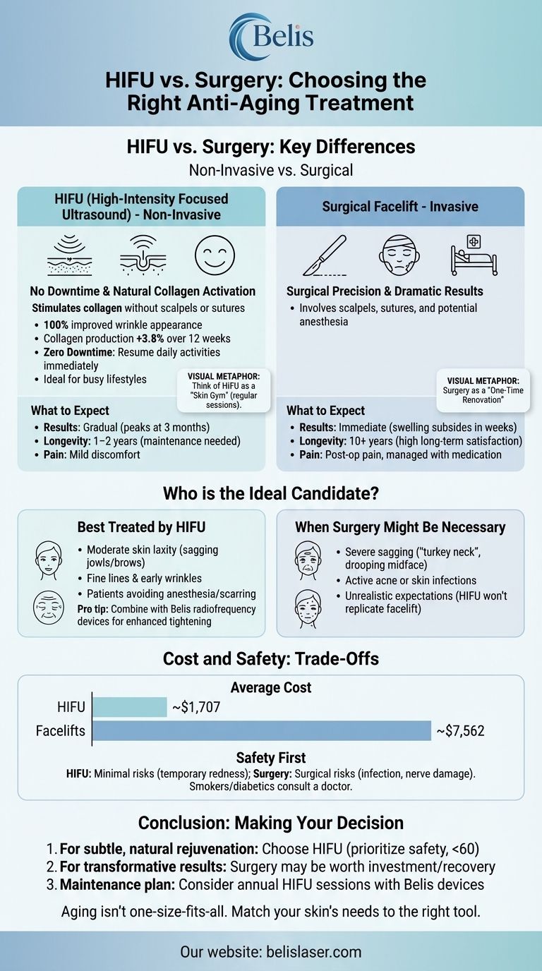 HIFU vs. Surgery: How to Choose the Right Anti-Aging Treatment for You Visual Guide