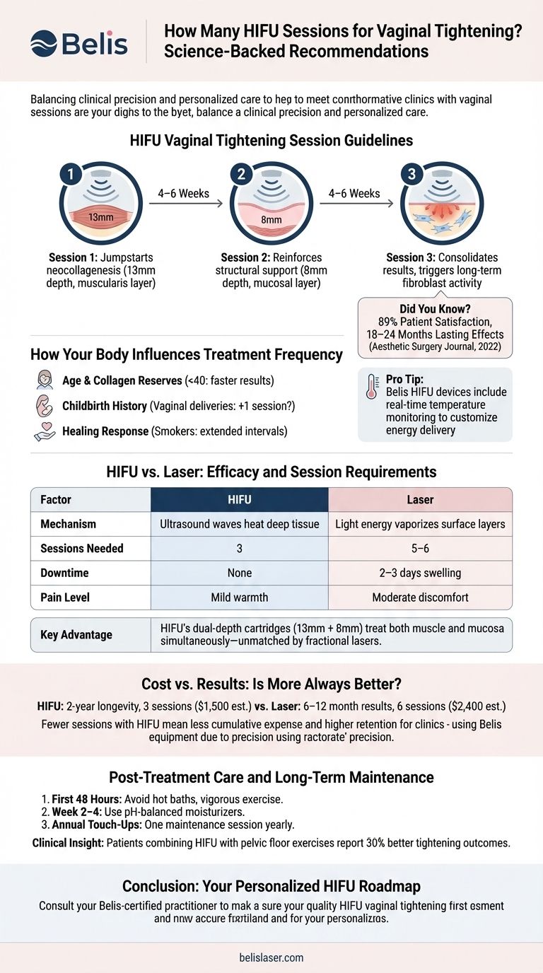 ¿Cuántas sesiones de HIFU para el estiramiento vaginal? Recomendaciones con base científica Guía Visual