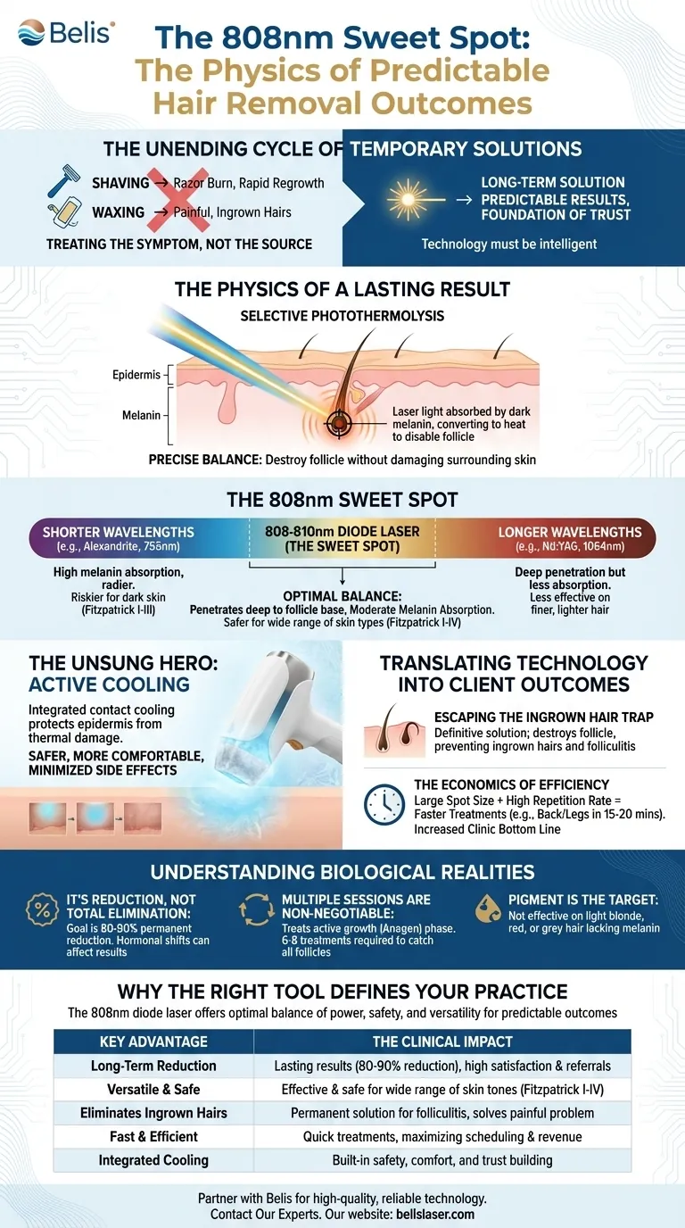 808nm 스위트 스팟: 예측 가능한 제모 결과의 물리학 시각적 가이드