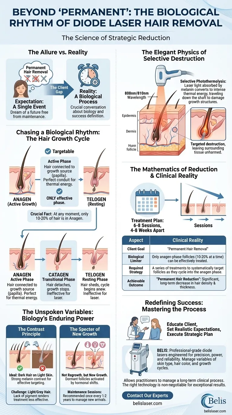 ‘영구’를 넘어서: 다이오드 레이저 제모의 생물학적 주기 시각적 가이드