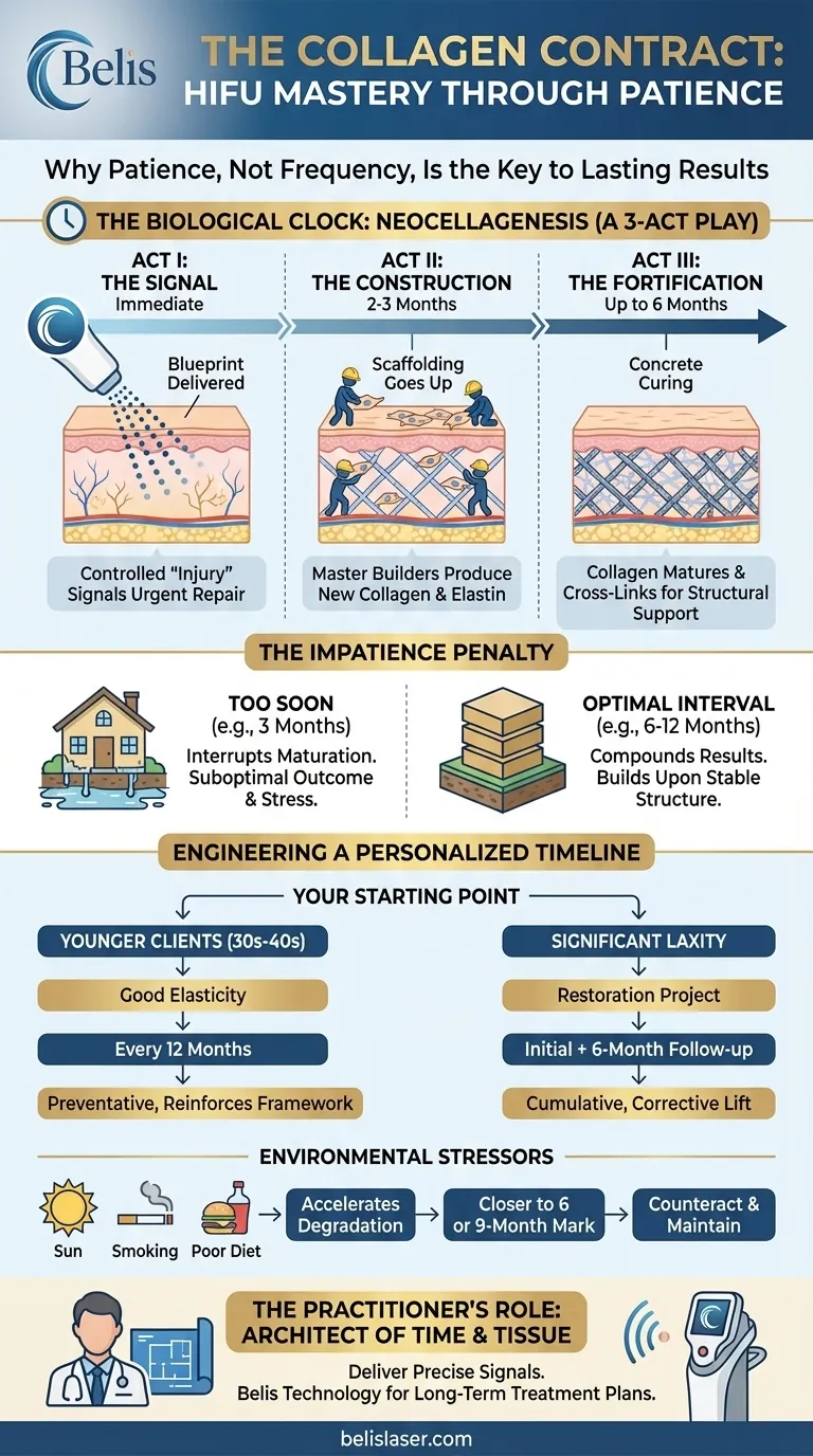 The Collagen Contract: Why Patience, Not Frequency, Is the Key to HIFU Mastery Visual Guide