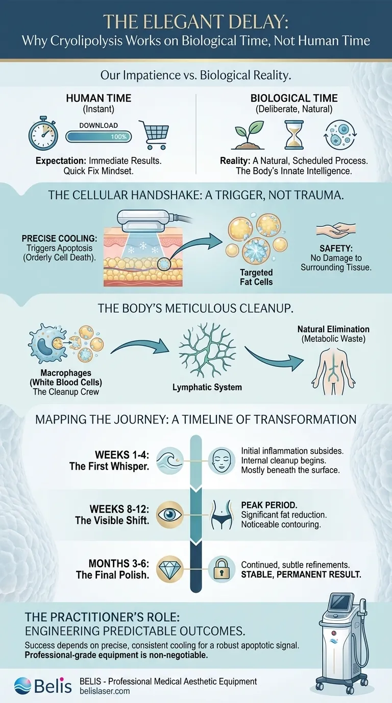 التأخير الأنيق: لماذا تعمل تقنية تبريد الدهون وفقًا للوقت البيولوجي، وليس الوقت البشري دليل مرئي