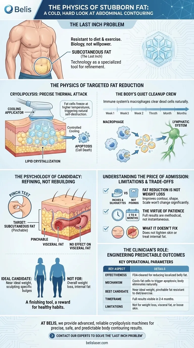 فيزياء الدهون العنيدة: نظرة باردة وصارمة على تحديد محيط البطن دليل مرئي