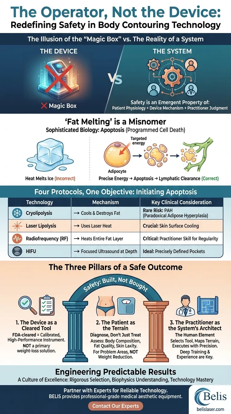 المشغل، وليس الجهاز: إعادة تعريف السلامة في تكنولوجيا نحت الجسم دليل مرئي