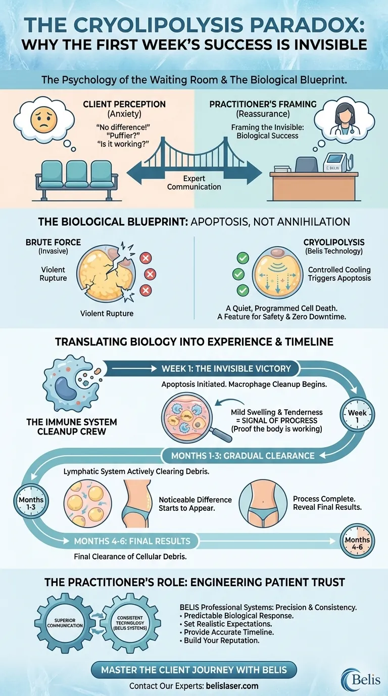 مفارقة تبريد الدهون: لماذا نجاح الأسبوع الأول غير مرئي دليل مرئي