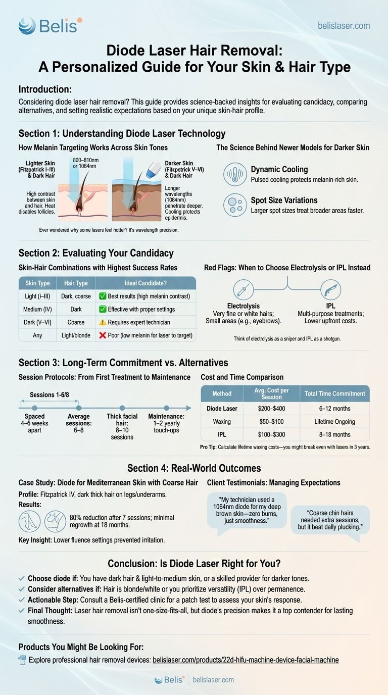 إزالة الشعر بالليزر ثنائي: دليل شخصي لنوع بشرتك وشعرك دليل مرئي