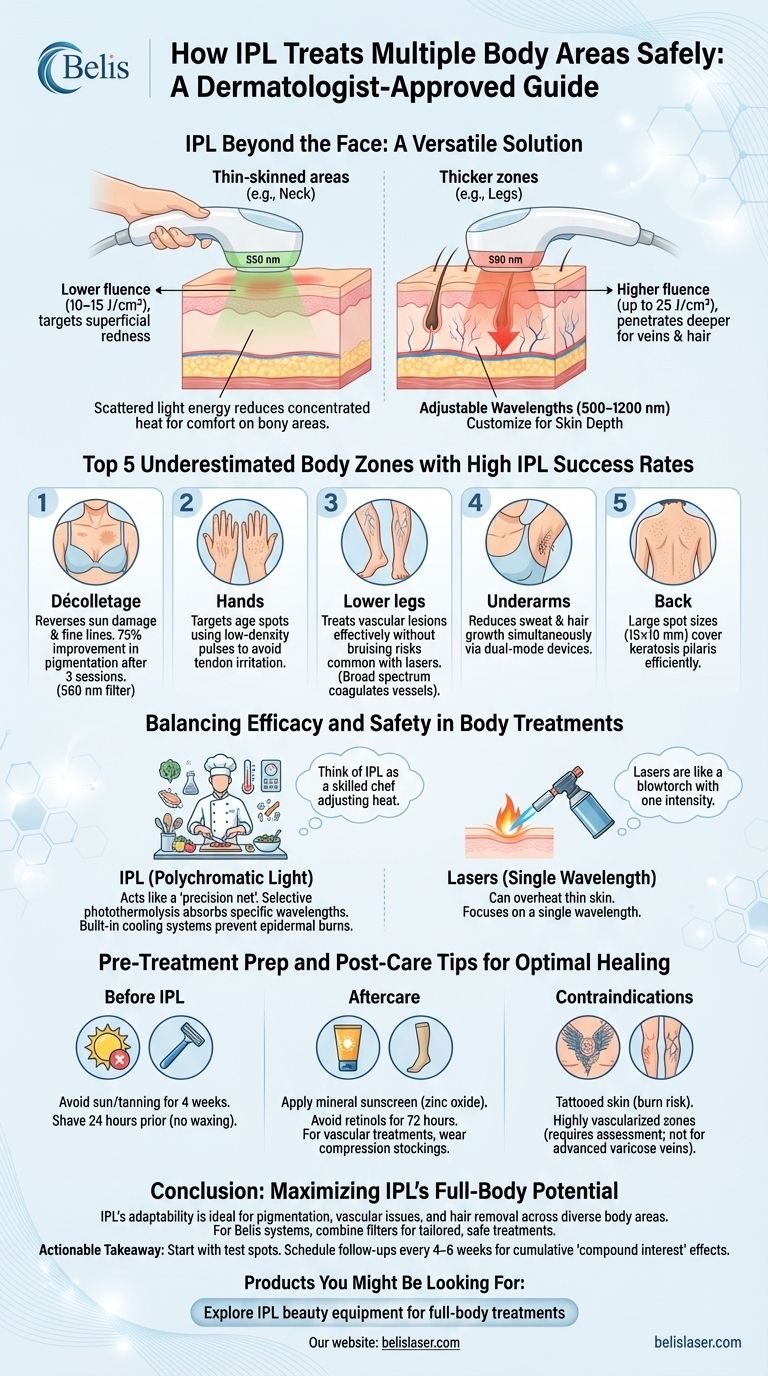Cómo tratar múltiples zonas del cuerpo con IPL de forma segura: Guía aprobada por dermatólogos Guía Visual