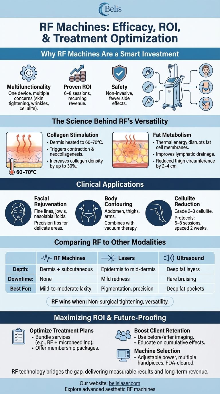 How RF Machines Deliver Multifunctional Aesthetic Solutions: Efficacy, ROI, and Treatment Optimization Visual Guide
