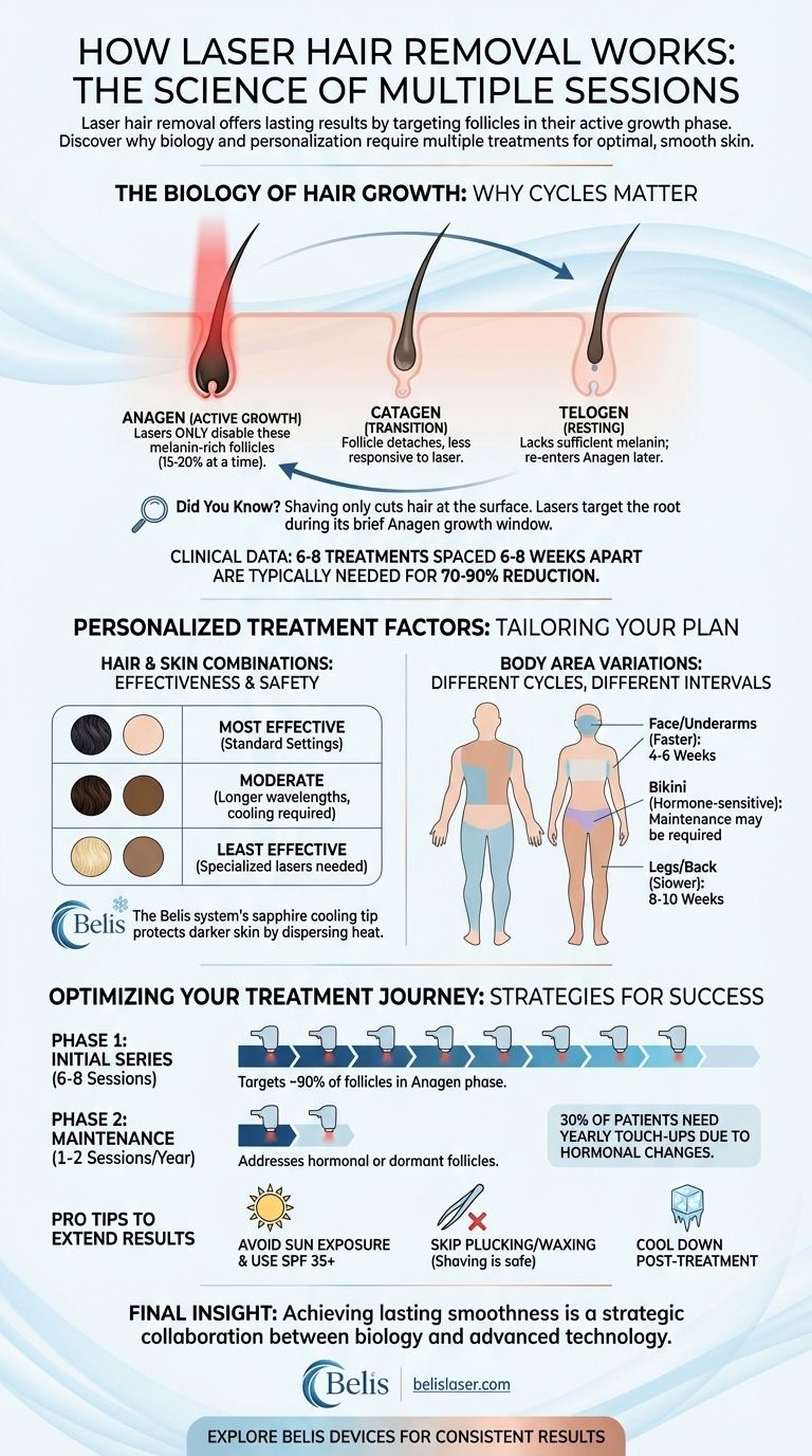 Wie Laser-Haarentfernung funktioniert: Die Wissenschaft hinter mehreren Sitzungen Visuelle Anleitung