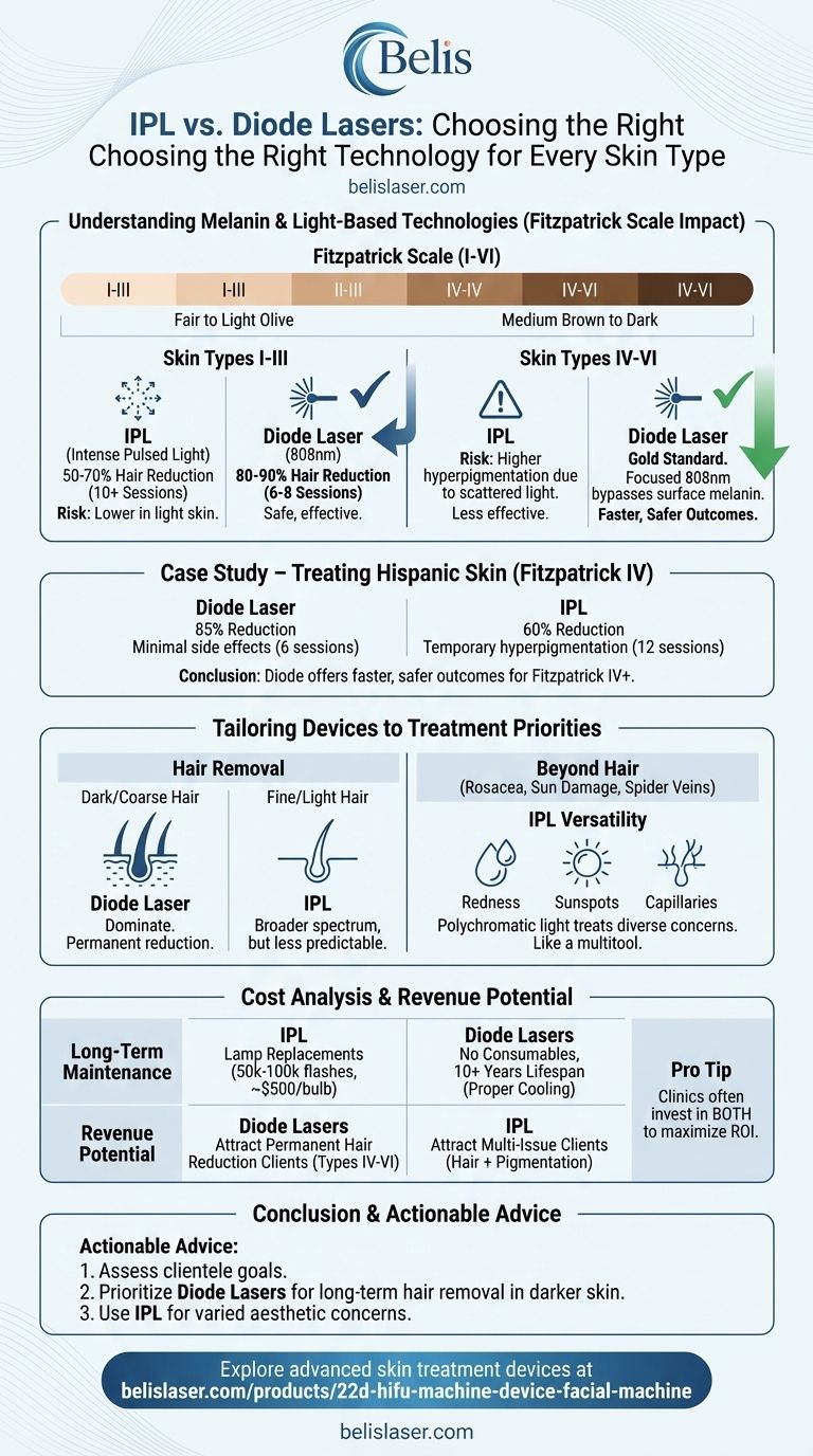 How to Choose Between IPL and Diode Lasers for Different Skin Types Visual Guide