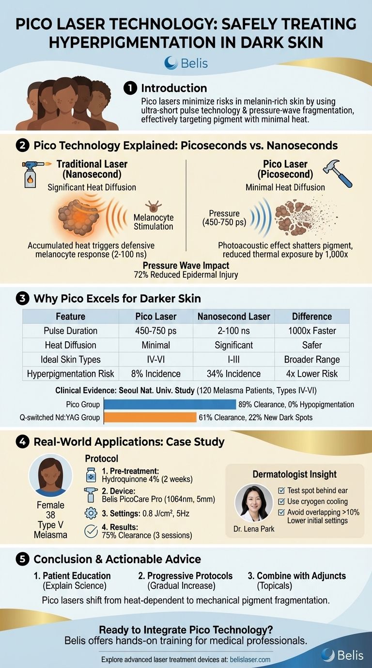 Comment la technologie laser Pico traite en toute sécurité l'hyperpigmentation des peaux foncées Guide Visuel