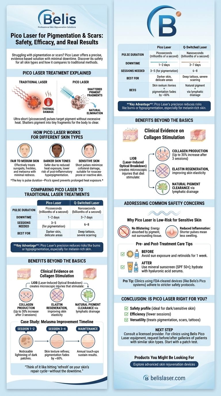 Laser Pico pour la pigmentation et les cicatrices : sécurité, efficacité et résultats réels Guide Visuel
