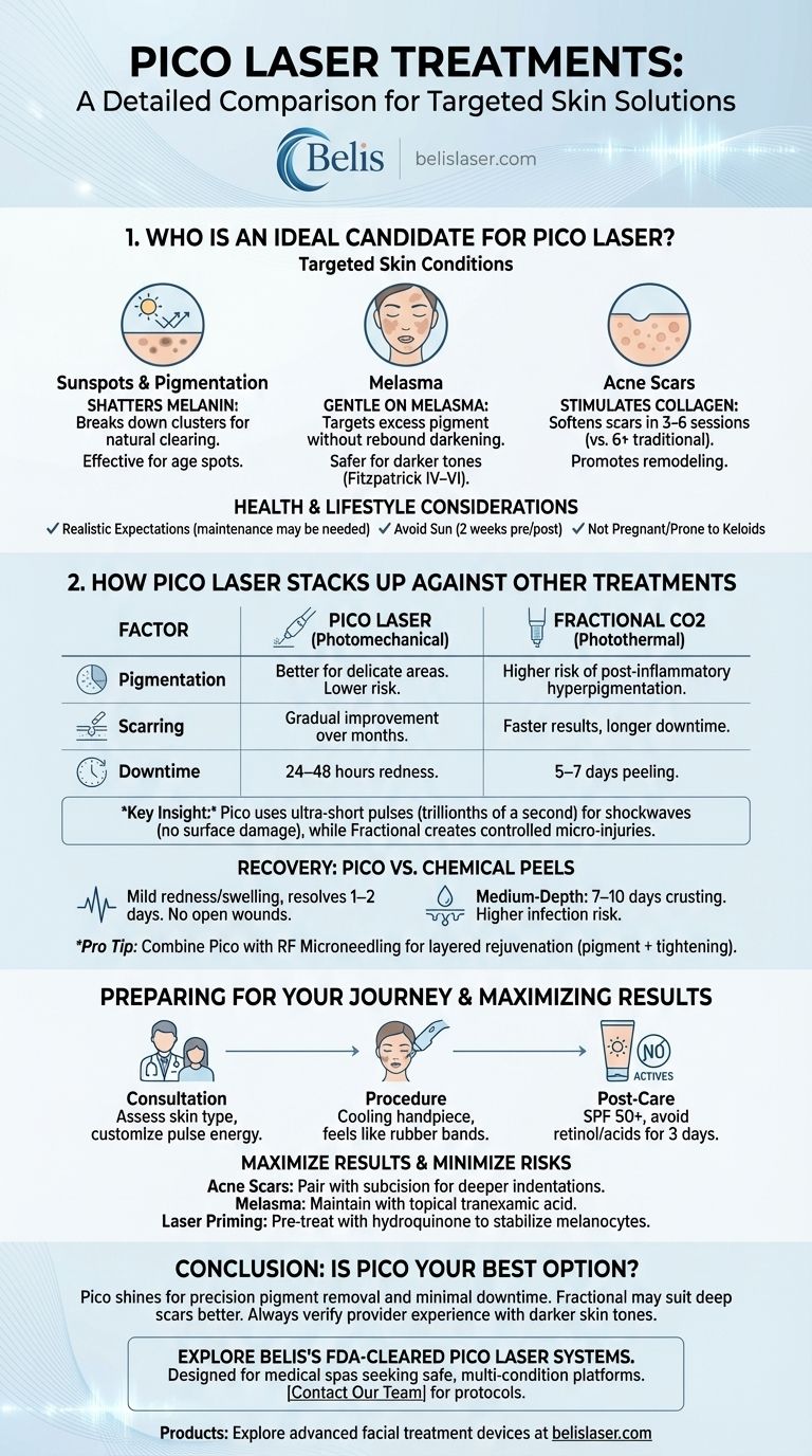 Tratamientos con láser Pico: una comparación detallada para soluciones específicas para la piel Guía Visual