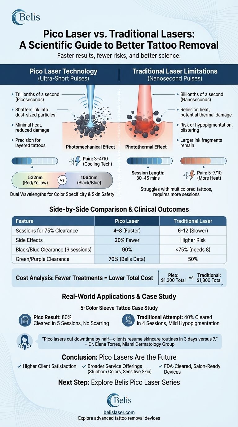 ピコレーザー vs. 従来のレーザー：より良いタトゥー除去のための科学的ガイド ビジュアルガイド