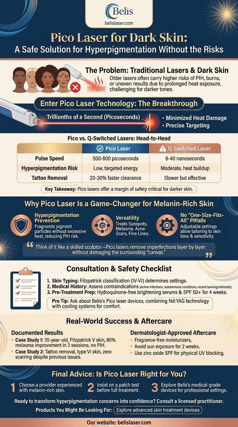Laser Pico per pelli scure: Una soluzione sicura per l'iperpigmentazione senza rischi Guida Visiva