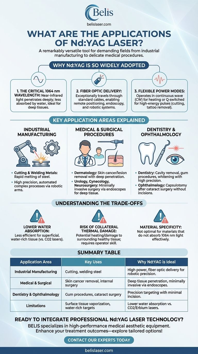 ما هي تطبيقات ليزر Nd:YAG؟ طاقة متعددة الاستخدامات للصناعة والطب دليل مرئي