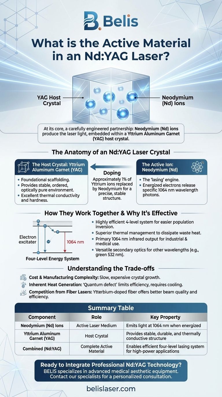 ما هي المادة الفعالة في ليزر Nd:YAG؟ كشف جوهر ليزر عالي الطاقة دليل مرئي