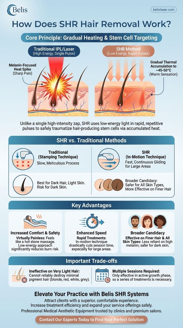 كيف يعمل إزالة الشعر بتقنية SHR؟ تقنية لطيفة ومتواصلة لنتائج دائمة دليل مرئي