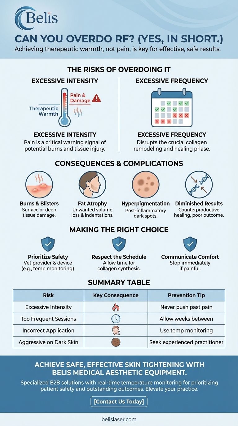 Você pode exagerar na radiofrequência (RF)? Como Evitar Riscos e Maximizar os Resultados do Tratamento Guia Visual
