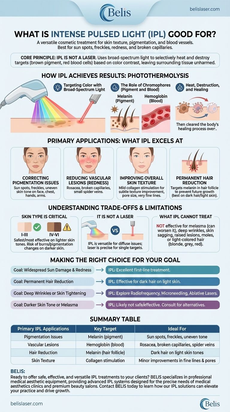 ما هي استخدامات الضوء النبضي المكثف؟ حل متعدد الاستخدامات لبقع الشمس والاحمرار والشعر دليل مرئي