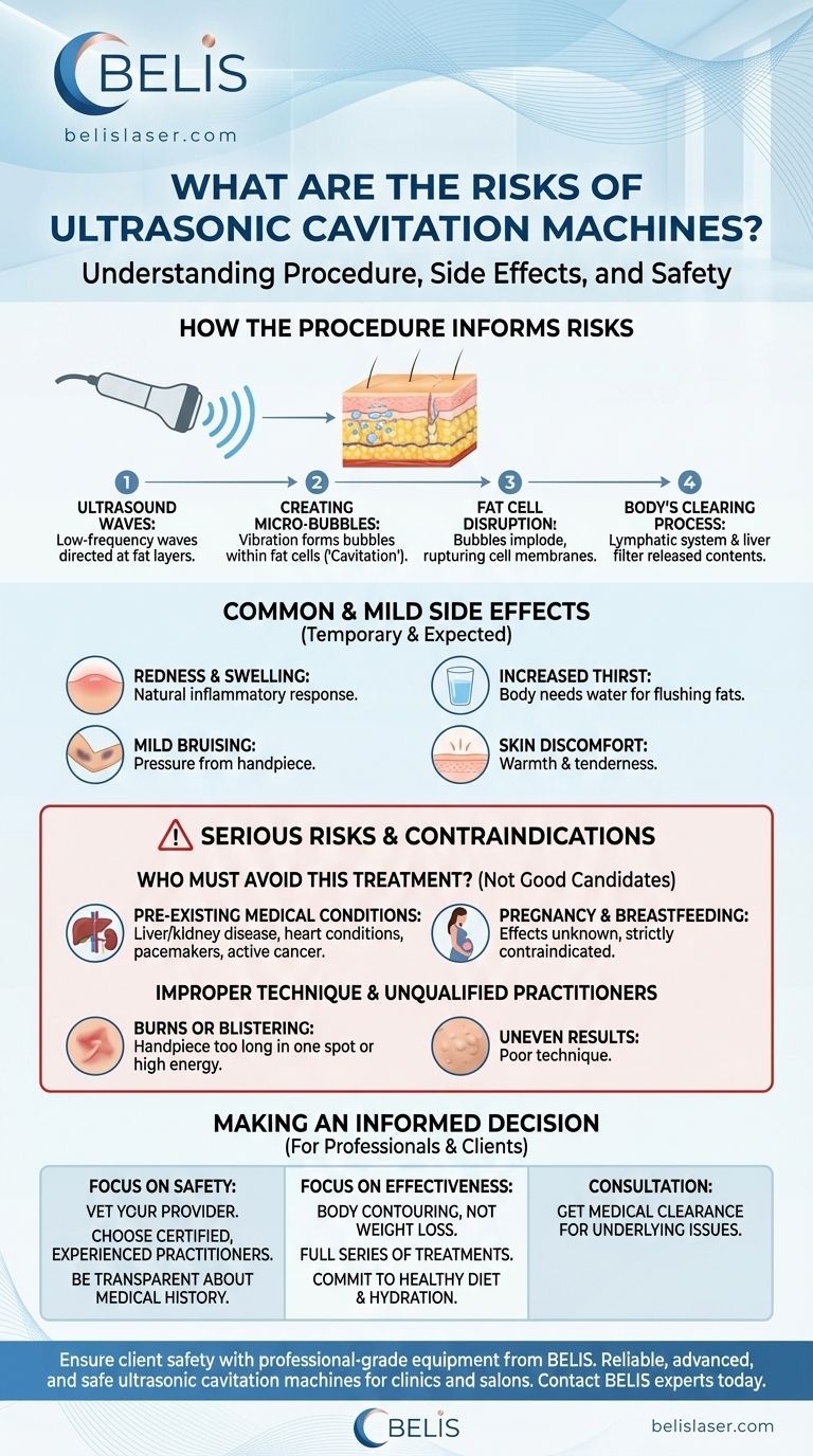 キャビテーションマシンのリスクとは？安全なボディコントゥアリングのための専門家のガイド ビジュアルガイド