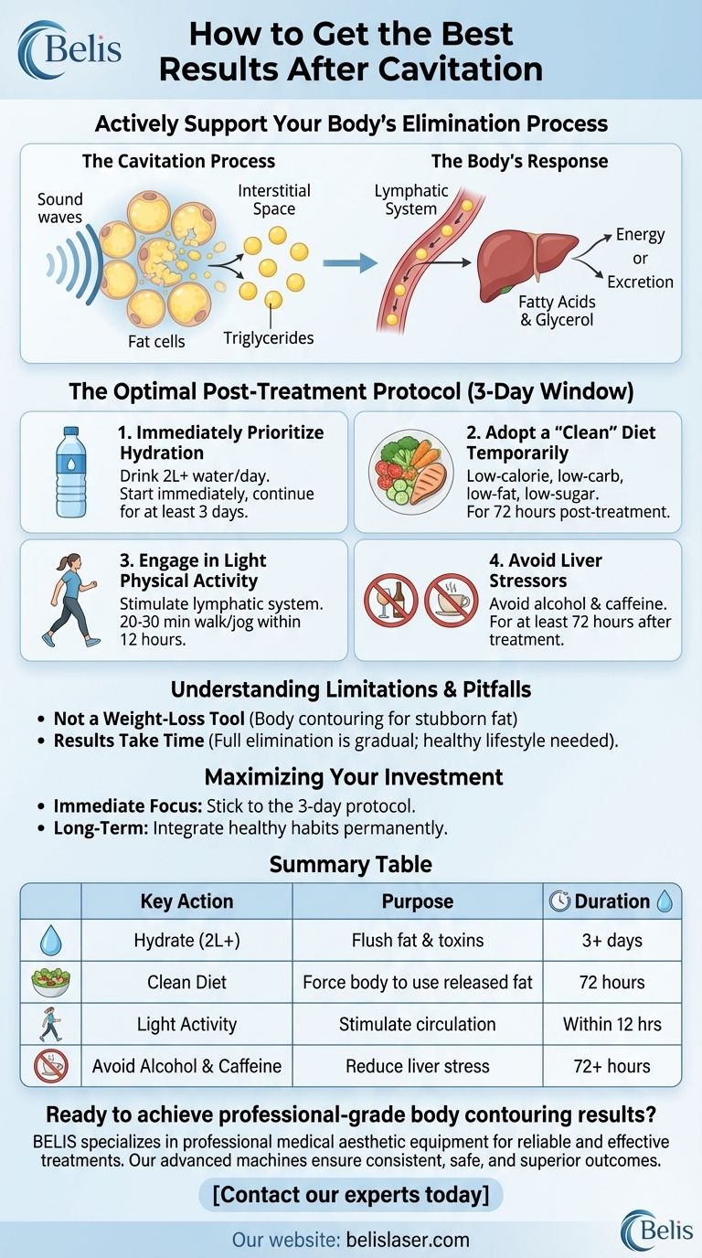 캐비테이션 후 최상의 결과를 얻으려면 어떻게 해야 하나요? 지속적인 바디 컨투어링을 위한 지방 제거 극대화 시각적 가이드