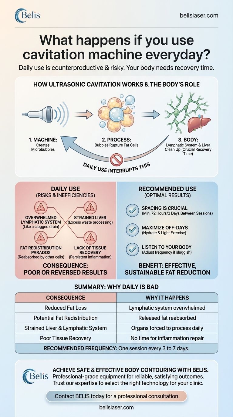 What happens if you use cavitation machine everyday? Why Daily Use Backfires on Fat Loss Visual Guide