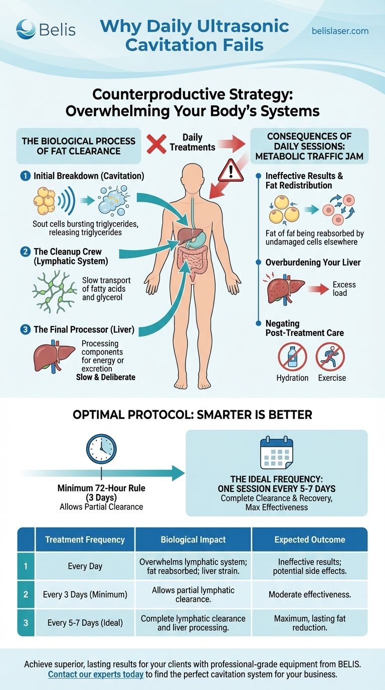 What happens if you do ultrasonic cavitation every day? Why Daily Sessions Sabotage Your Results Visual Guide