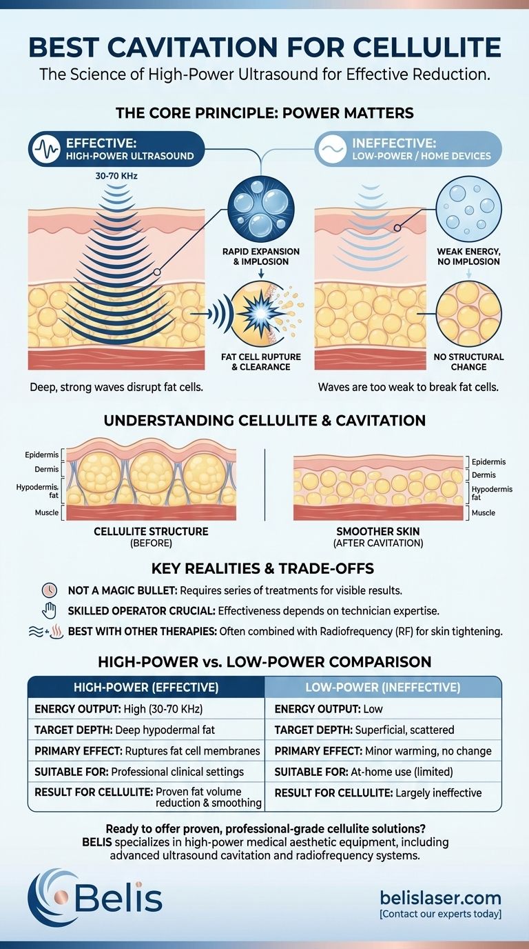 Qual è la migliore cavitazione per la cellulite? Perché gli ultrasuoni ad alta potenza sono l'unica scelta efficace Guida Visiva