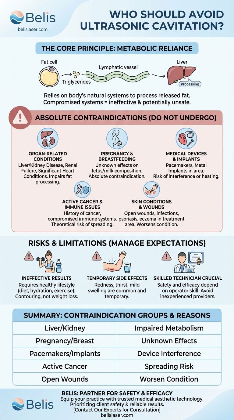 Chi non dovrebbe usare la cavitazione ultrasonica? Controindicazioni di sicurezza chiave da conoscere Guida Visiva
