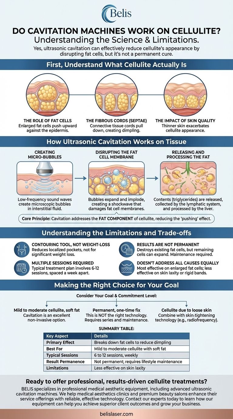 캐비테이션 기계가 셀룰라이트에 효과가 있나요? 비침습적 바디 컨투어링으로 더 매끄러운 피부를 만드세요 시각적 가이드