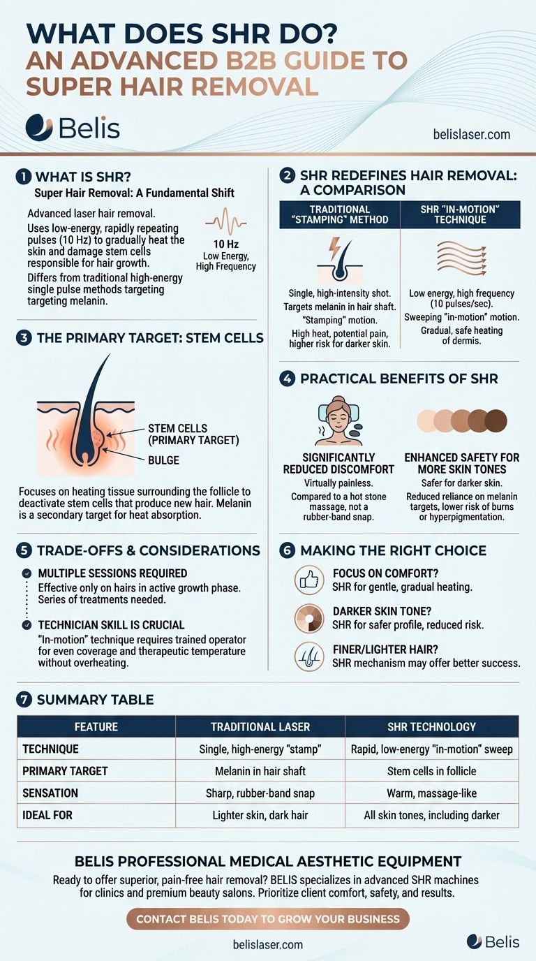 Was bewirkt SHR? Die sanfte, schmerzfreie Revolution in der Laser-Haarentfernung Visuelle Anleitung