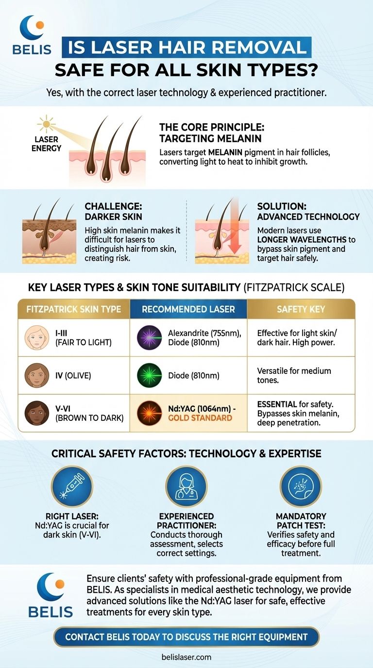 A depilação a laser é segura para todos os tipos de pele? Sim, com a tecnologia certa e cuidados especializados. Guia Visual