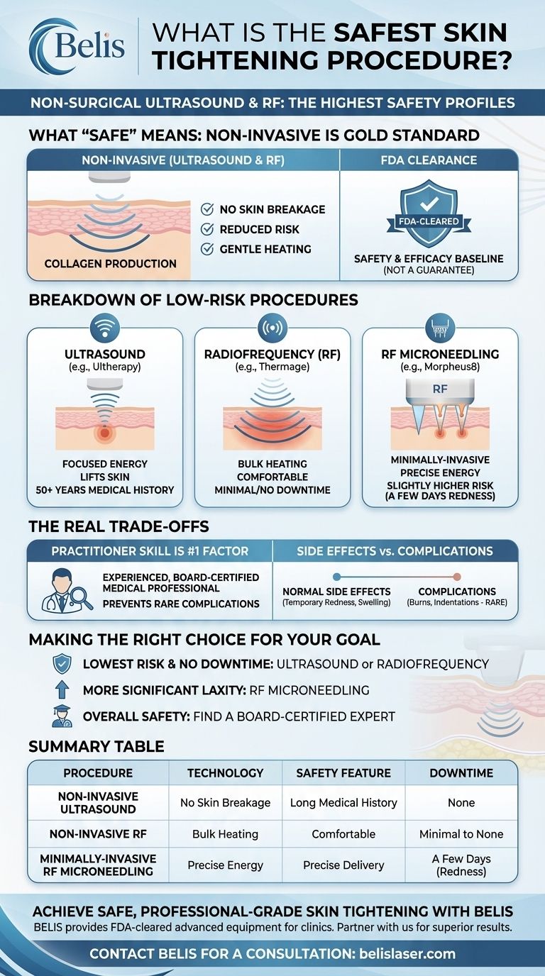 Qual è la procedura più sicura per il rassodamento della pelle? Opzioni non invasive a ultrasuoni e RF Guida Visiva