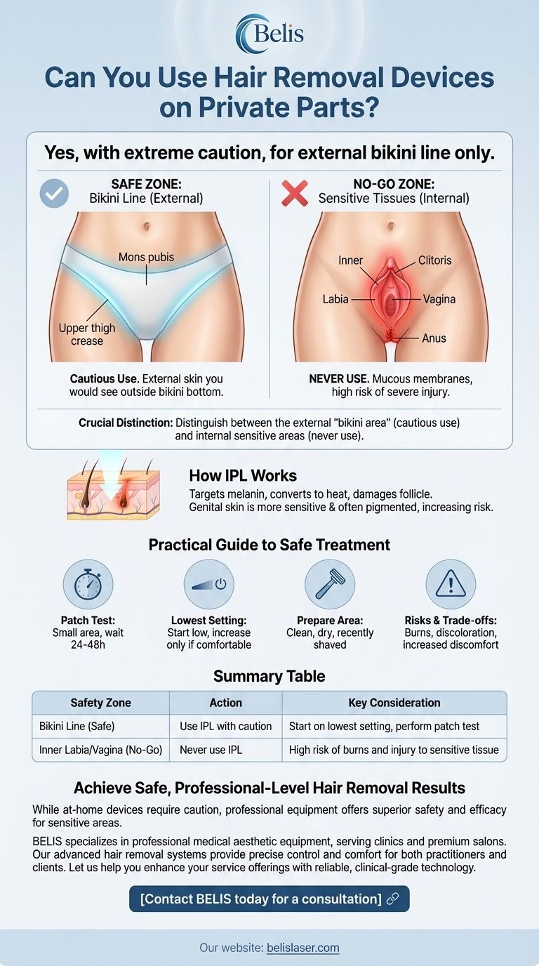 デリケートゾーンに脱毛器を使用できますか？ビキニラインのIPL脱毛を安全に行うためのガイド ビジュアルガイド