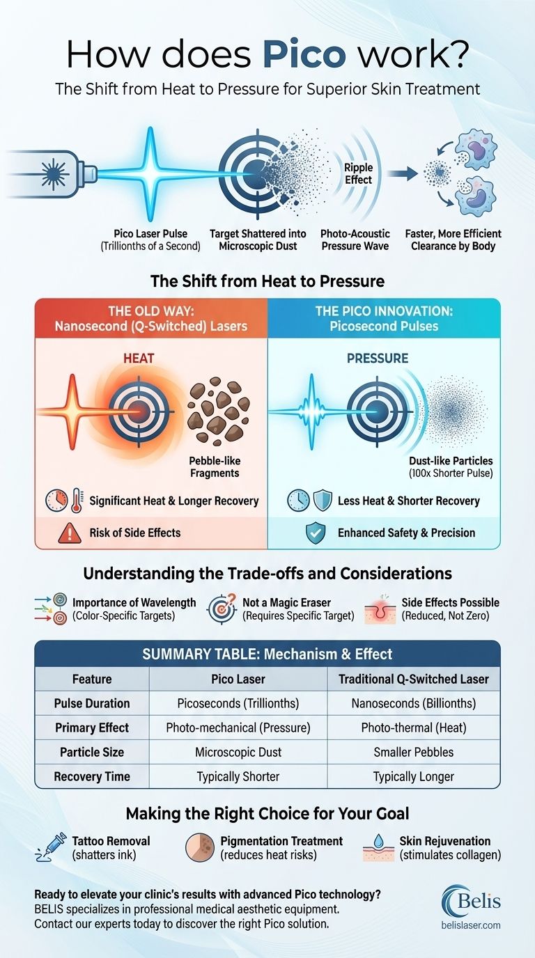 كيف يعمل بيكو؟ تسخير الضوء فائق السرعة لعلاجات دقيقة للبشرة دليل مرئي