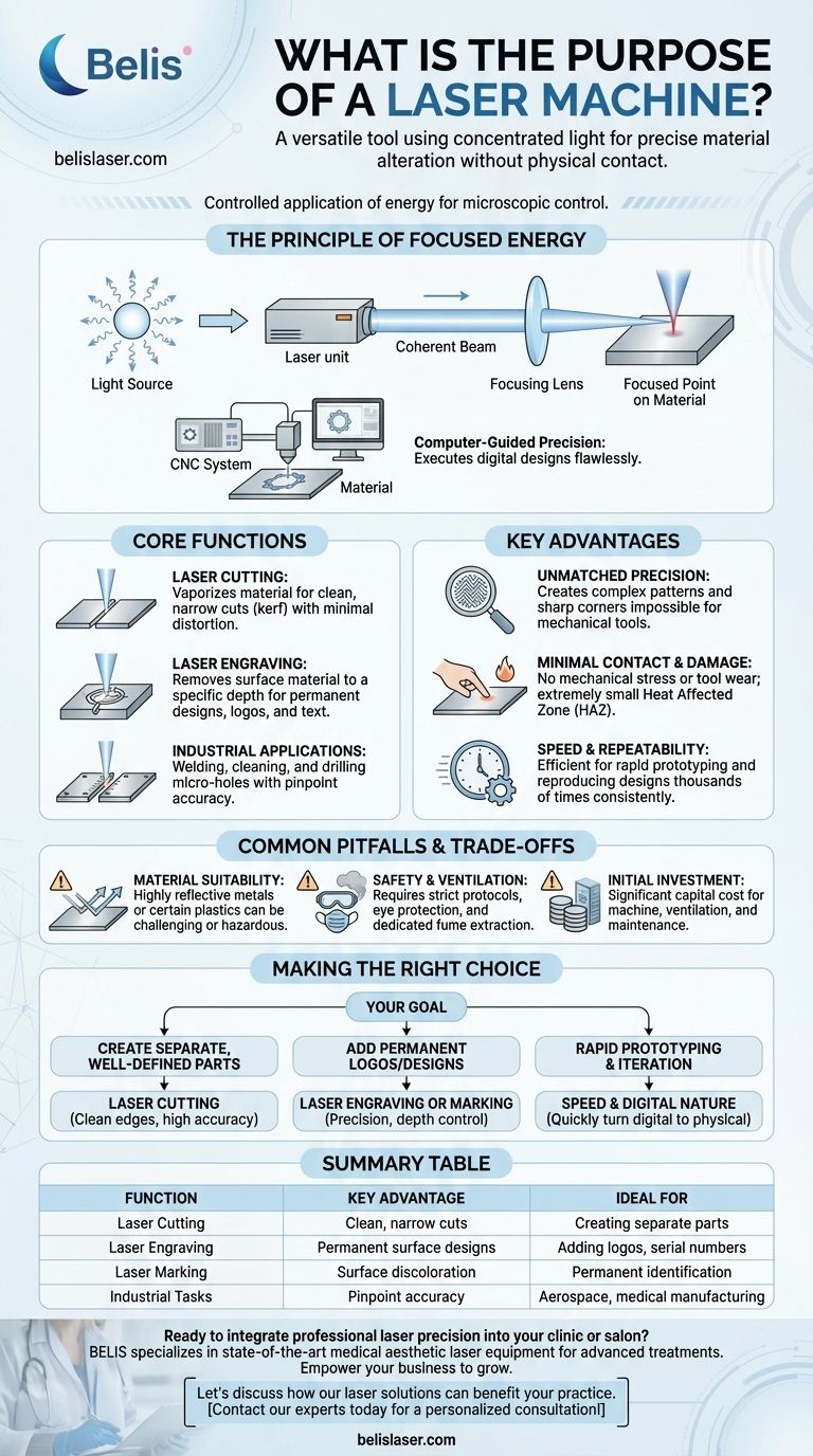 Was ist der Zweck einer Lasermaschine? Entfesseln Sie unübertroffene Präzision für Ihre Projekte Visuelle Anleitung