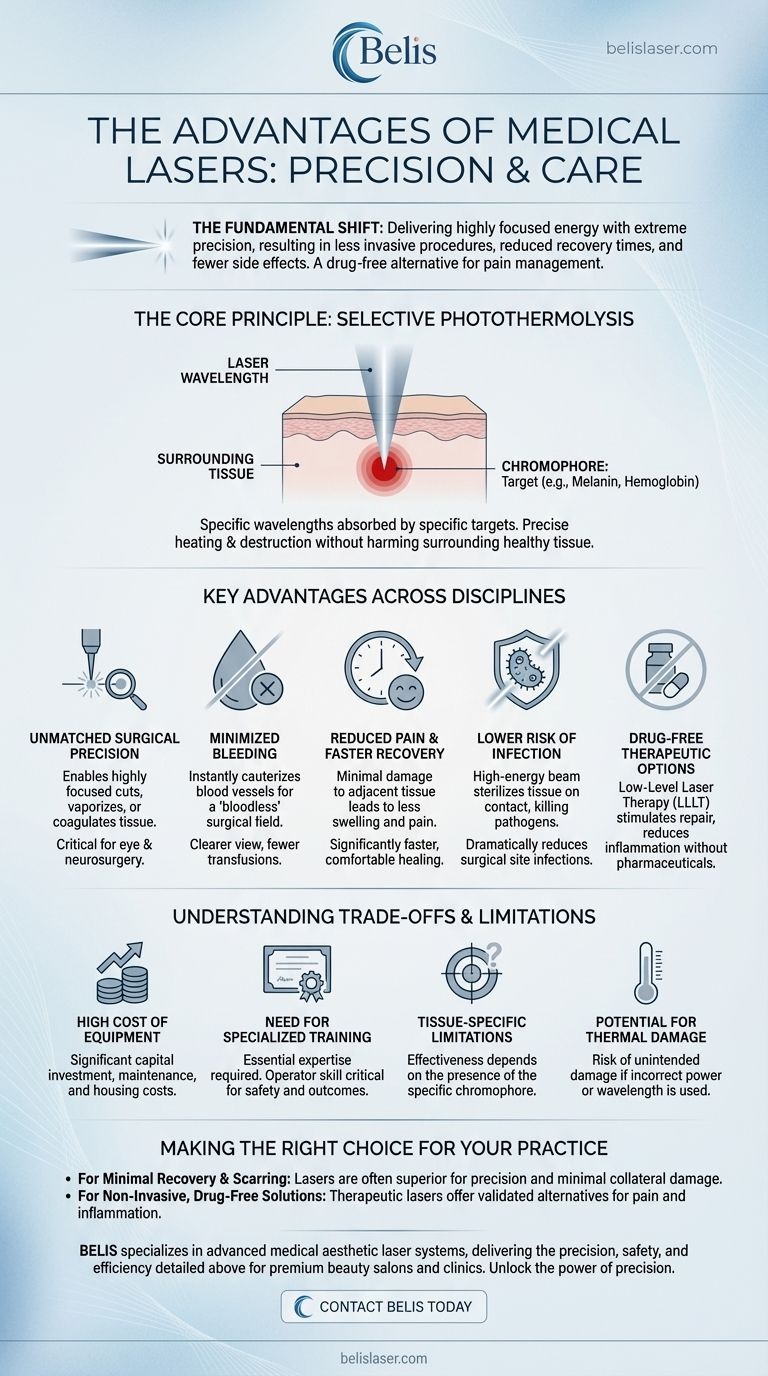 医療分野におけるレーザーの利点は何ですか？精密性、回復、そして薬物を使用しないソリューション ビジュアルガイド