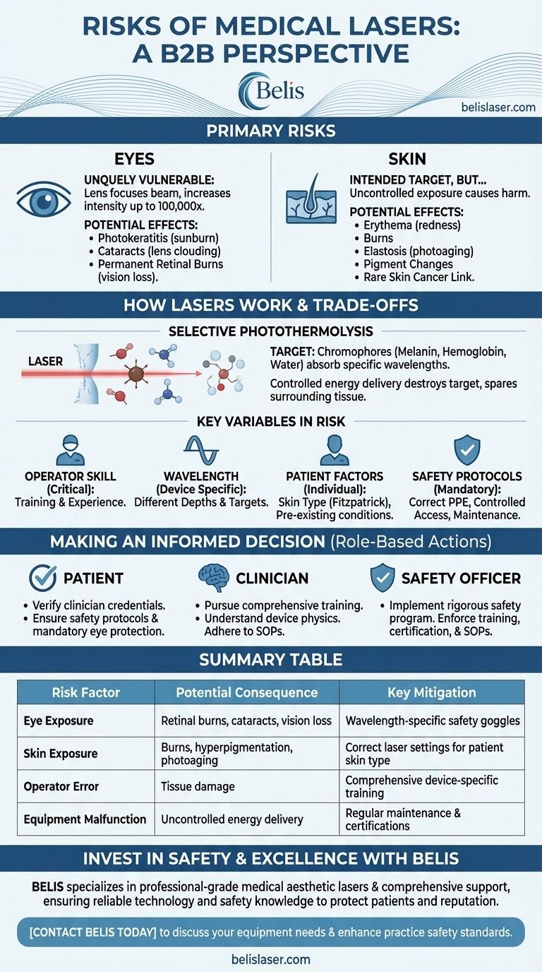 ¿Cuáles son los riesgos de los láseres médicos? Una guía para un tratamiento seguro y eficaz Guía Visual