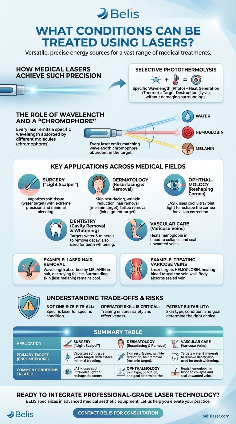 レーザーで治療できる症状は何ですか？現代の医療用レーザーの精密さを発見する ビジュアルガイド