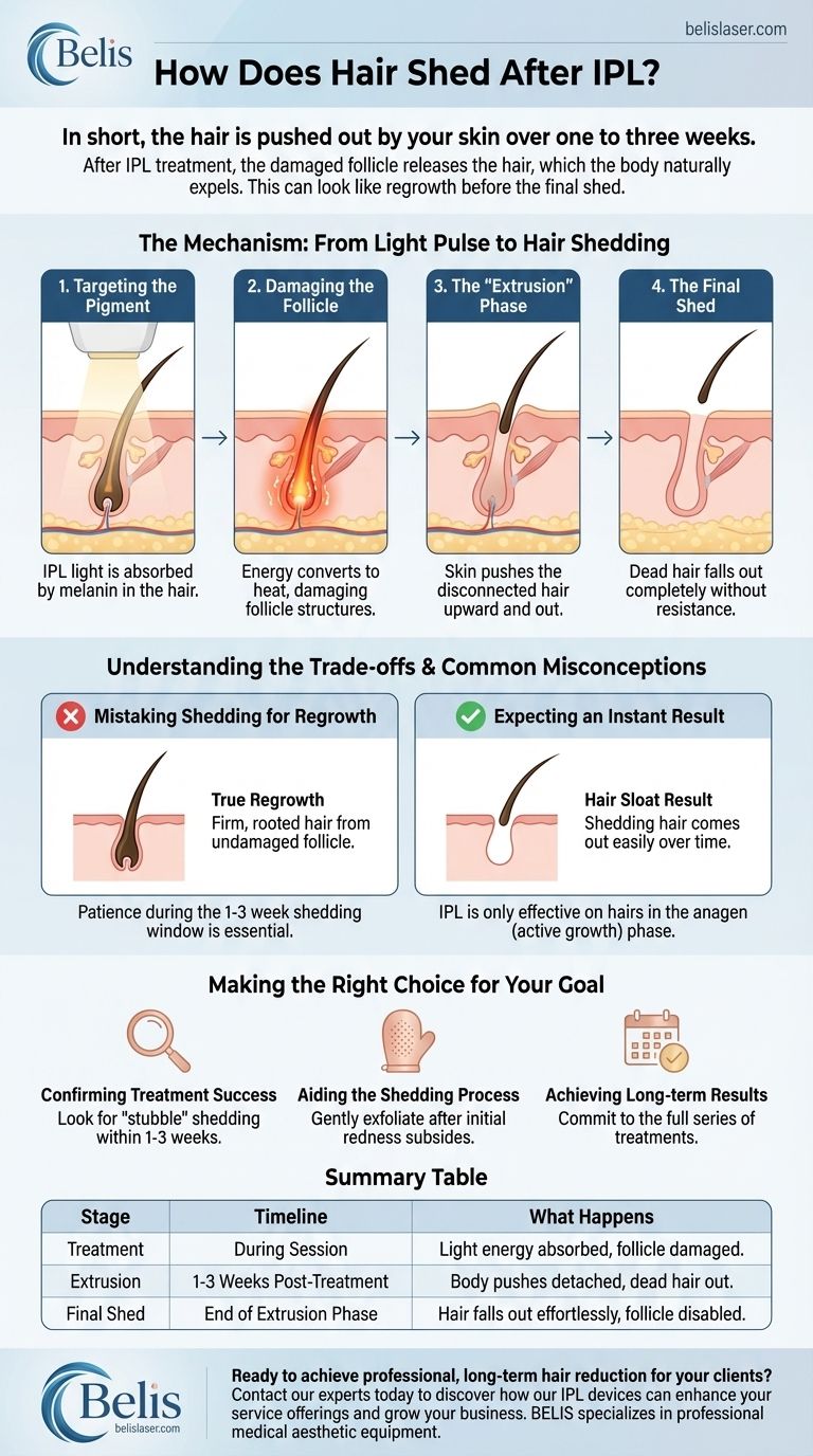 كيف يخرج الشعر بعد العلاج بالضوء النبضي المكثف (IPL)؟ تعرف على العلامات الواضحة للعلاج الفعال دليل مرئي