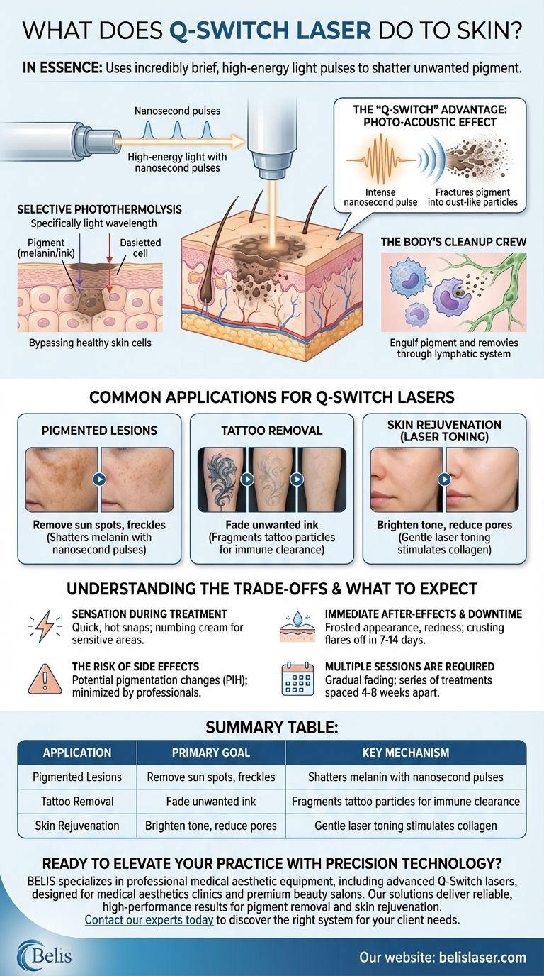 What does Q-Switch laser do to skin? A Guide to Precise Pigment Removal Visual Guide