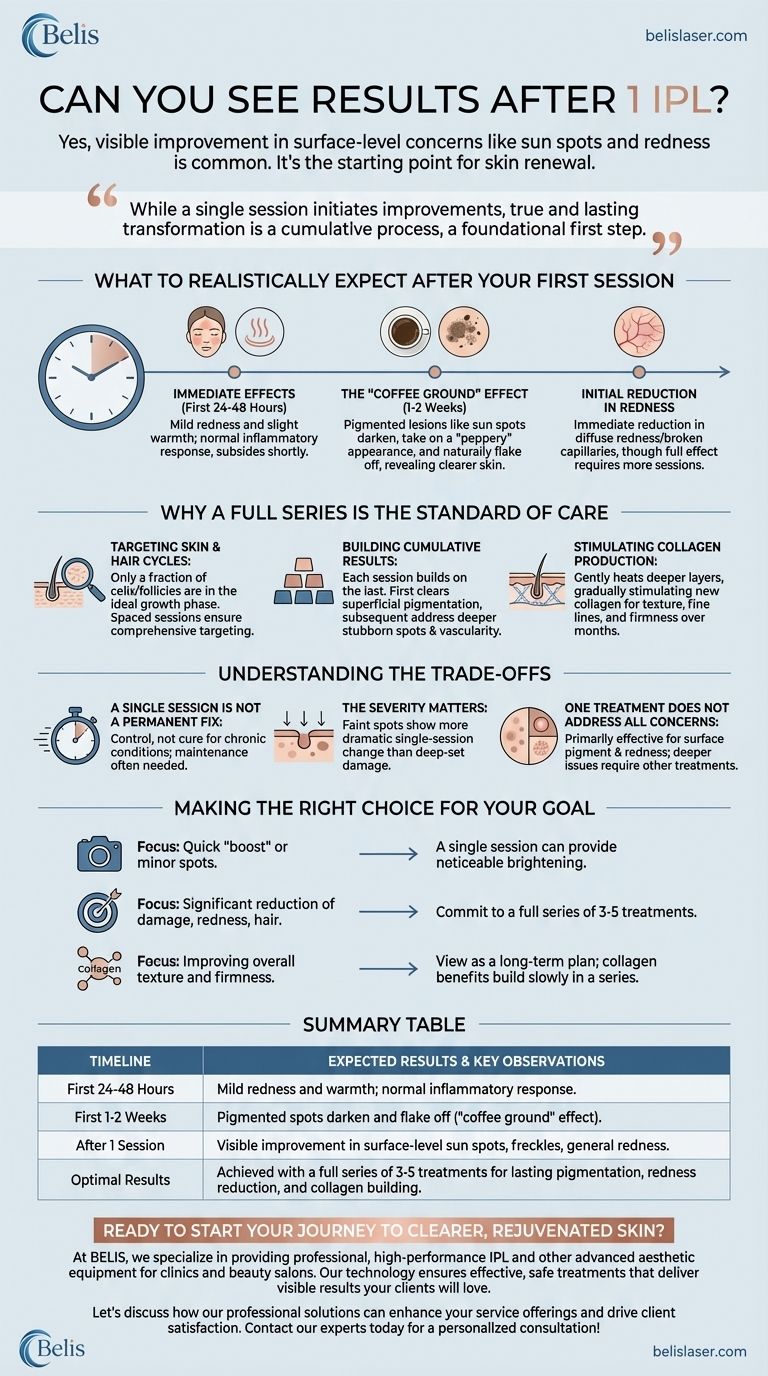 È possibile vedere risultati dopo 1 trattamento IPL? Cosa aspettarsi dal primo trattamento Guida Visiva