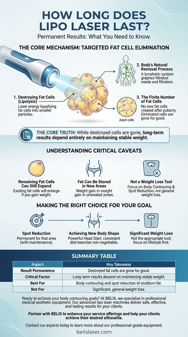 كم تدوم نتائج الليزر لإزالة الدهون؟ الحقيقة حول الإزالة الدائمة للخلايا الدهنية دليل مرئي
