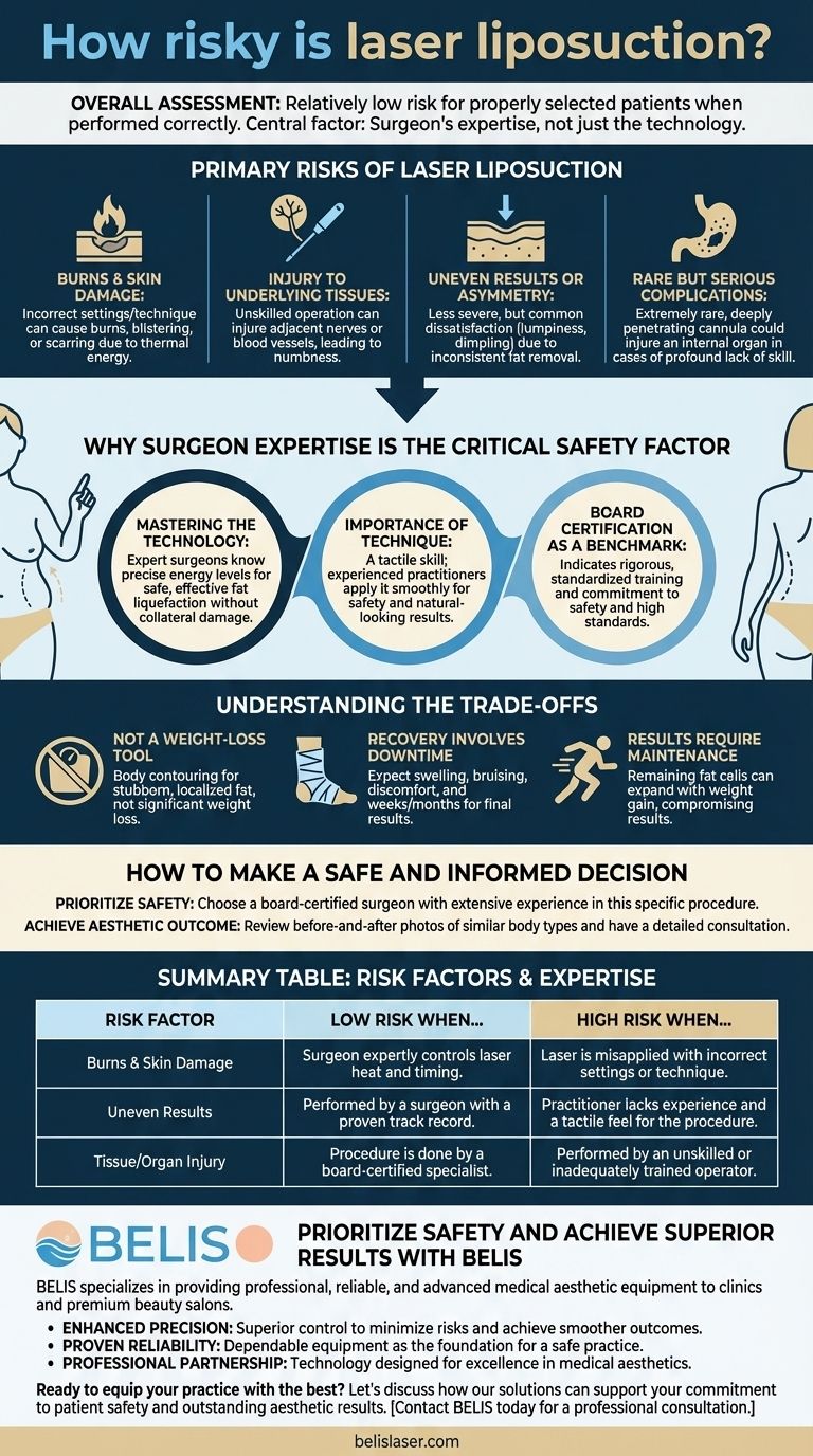 Quão arriscada é a lipoaspiração a laser? A Habilidade do Cirurgião é a Sua Chave para a Segurança Guia Visual
