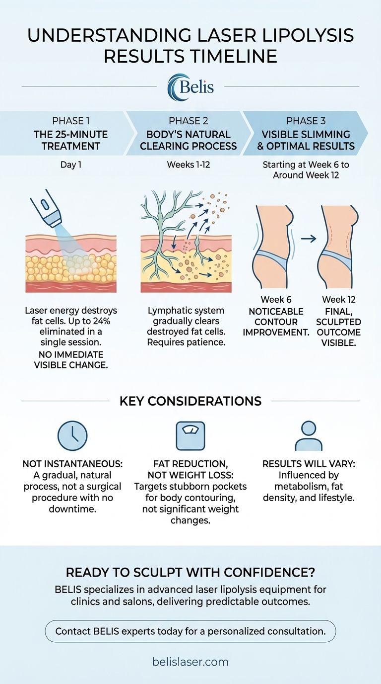 How long does it take to see results from laser lipolysis? A Clear 12-Week Timeline Visual Guide