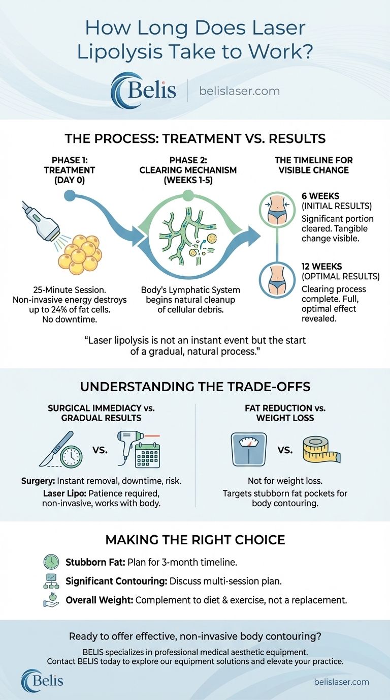 How long does laser lipolysis take to work? See Results in 6-12 Weeks Visual Guide