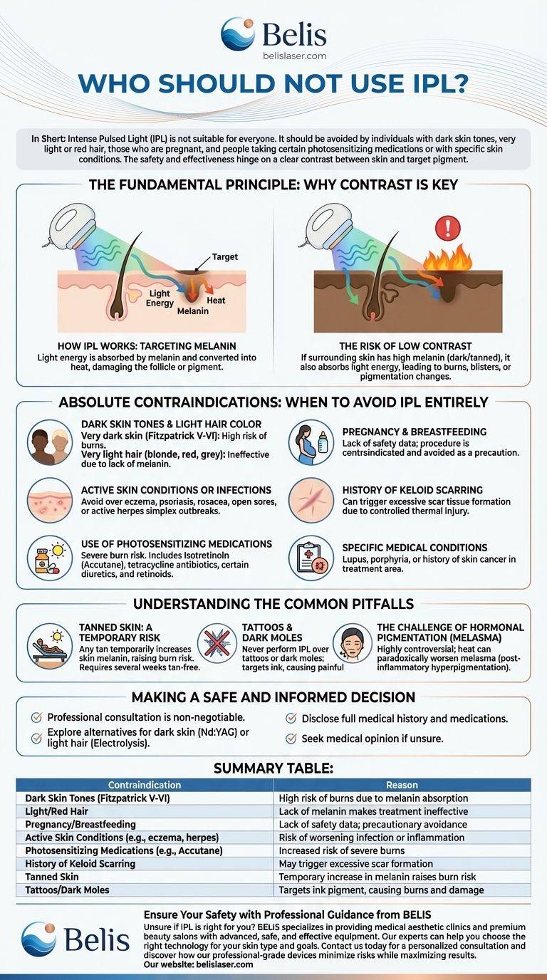 IPLを使用してはいけない人は？安全なスキンケアのための主な禁忌事項 ビジュアルガイド
