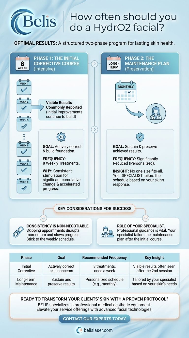 Как часто следует делать процедуру HydrO2 facial? Двухфазный план для оптимальных результатов Визуальное руководство